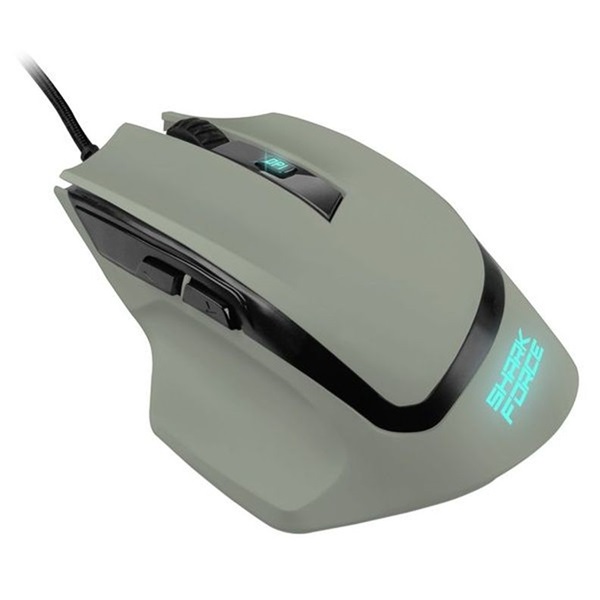 Sharkoon SHARK FORCE II Grey (optikai; 4200DPI; Pixart PMW3519 chip; harisnyázott kábel) szürke gamer egér