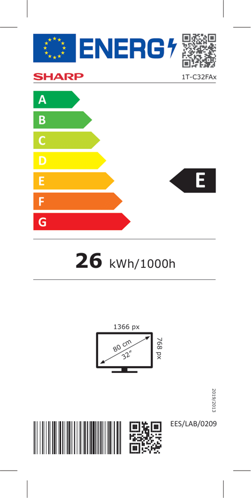Sharp 32" 32FA2EF HD Ready LED TV