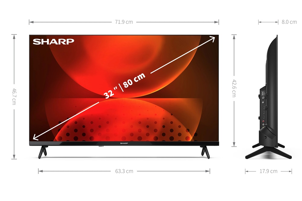 Sharp 32" 32FH2EA HD Ready Android Smart LED TV (Újracsomagolt)