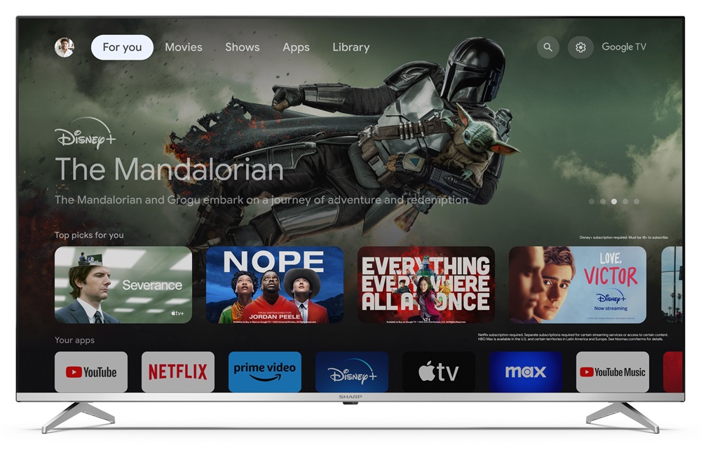 Sharp 55" 55GP6260ES 4K UHD Google Smart QLED TV