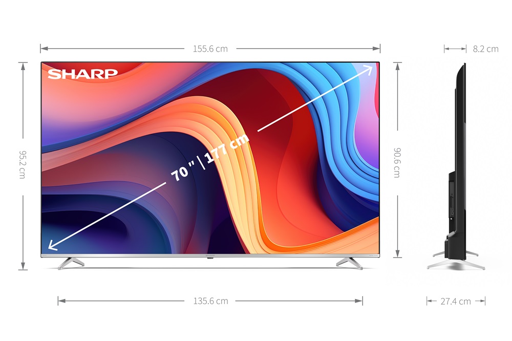 Sharp 70" 70GP6260ES 4K UHD Google Smart QLED TV