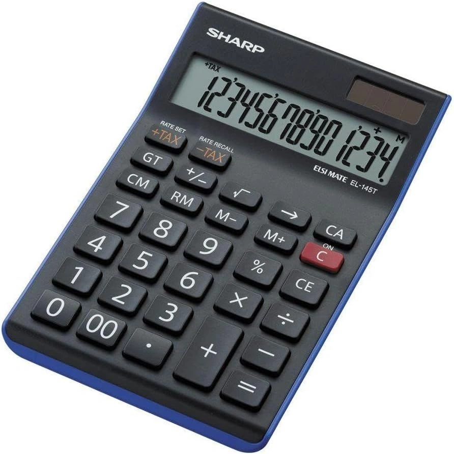 Sharp EL145TBL napelemes asztali számológép