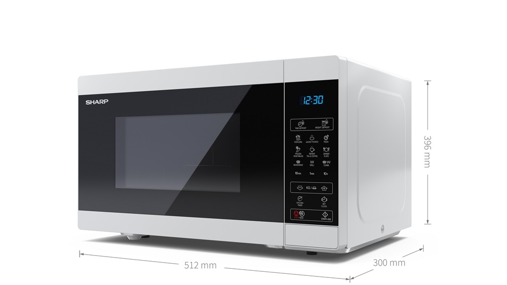 Sharp YC-MG81EW 900W 28L fehér mikrohullámú sütő