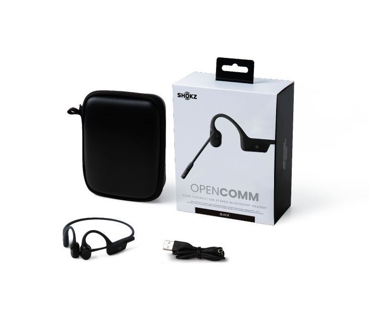 Shokz OpenComm2 csontvezetéses Bluetooth fekete Open-Ear headset