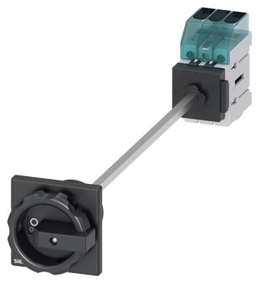 Siemens 3LD3248-0TK51 11kW szerelő lapra kivezetett hajtással fekete kar főkapcsoló