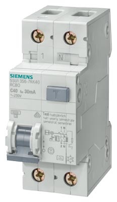 Siemens 5SU1356-6KK20 ÁVK/KM A  30MA 6KA 1+N-P B 20A védőkapcsoló