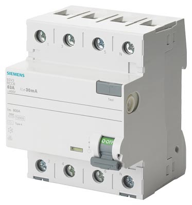 Siemens 5SV3442-6  ÁVK A 25/4 100MA 4 MODUL védőkapcsoló