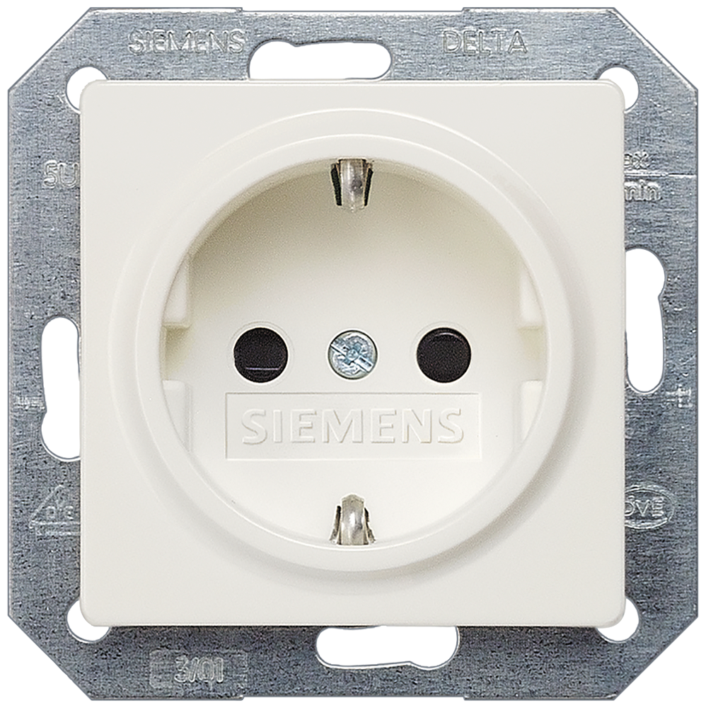 Siemens 5UB1518 DELTA I-SYSTEM gyűrűvel titánfehér dugalj