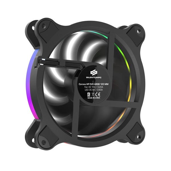 SilentiumPC 120mm Corona HP EVO ARGB ház hűtőventilátor