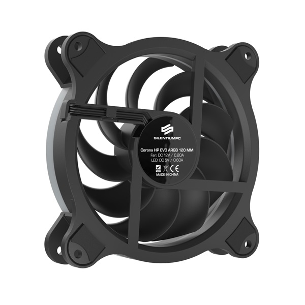 SilentiumPC 120mm Corona HP EVO ARGB ház hűtőventilátor