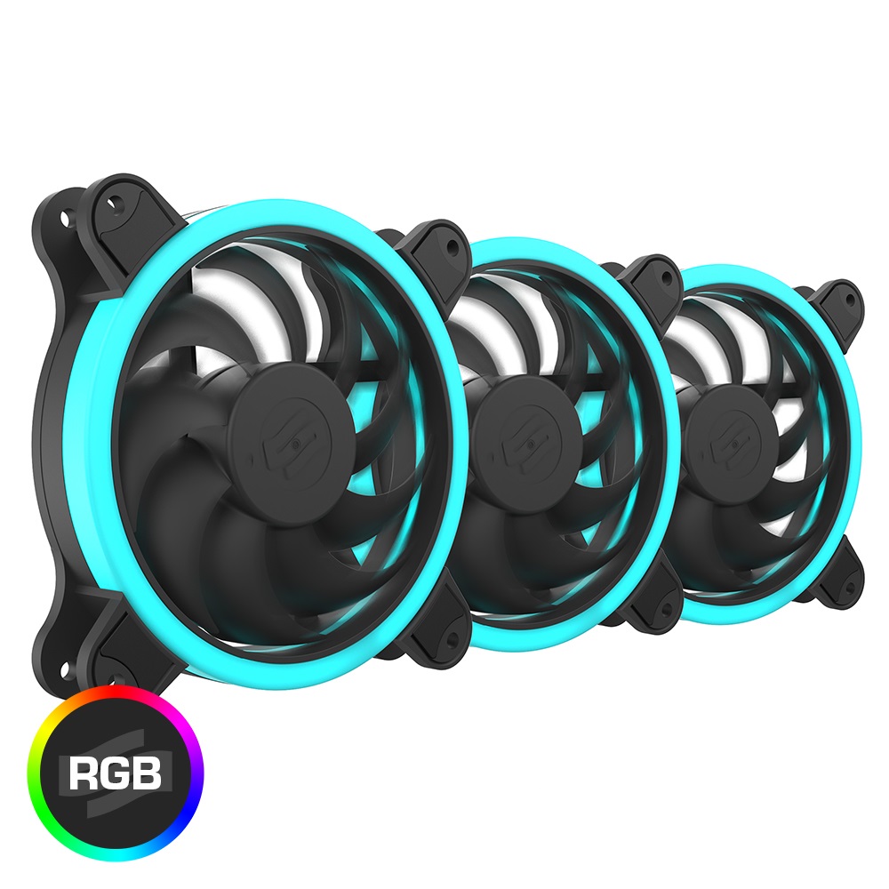 SilentiumPC 120mm Sigma HP 120 Corona RGB 3-pack ház hűtőventilátor
