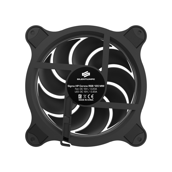 SilentiumPC 120mm Sigma HP 120 Corona RGB ház hűtőventilátor