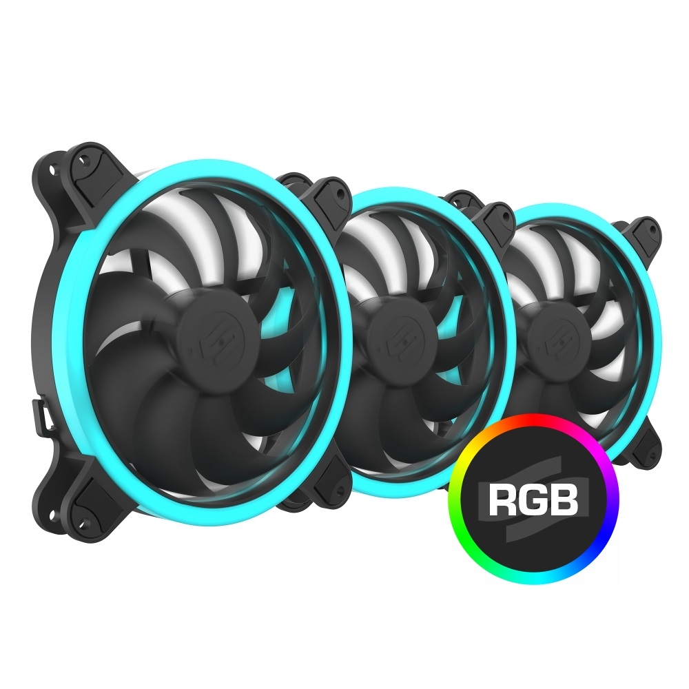 SilentiumPC 140mm Corona HP RGB 3-pack ház hűtőventilátor