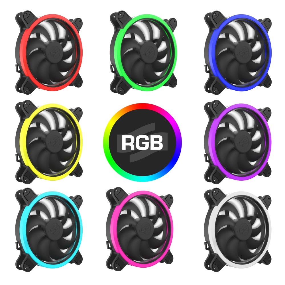 SilentiumPC 140mm Corona HP RGB 3-pack ház hűtőventilátor
