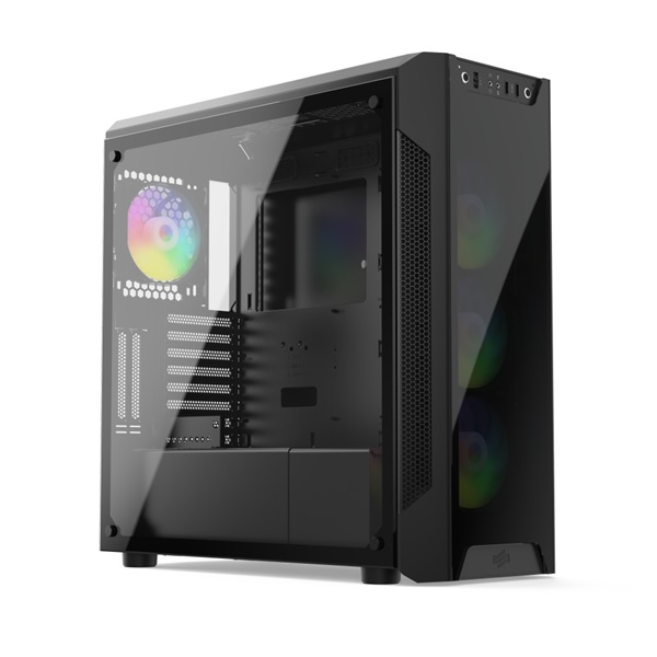 SilentiumPC Armis AR7X EVO TG ARGB Fekete (Táp nélküli) ablakos ATX ház