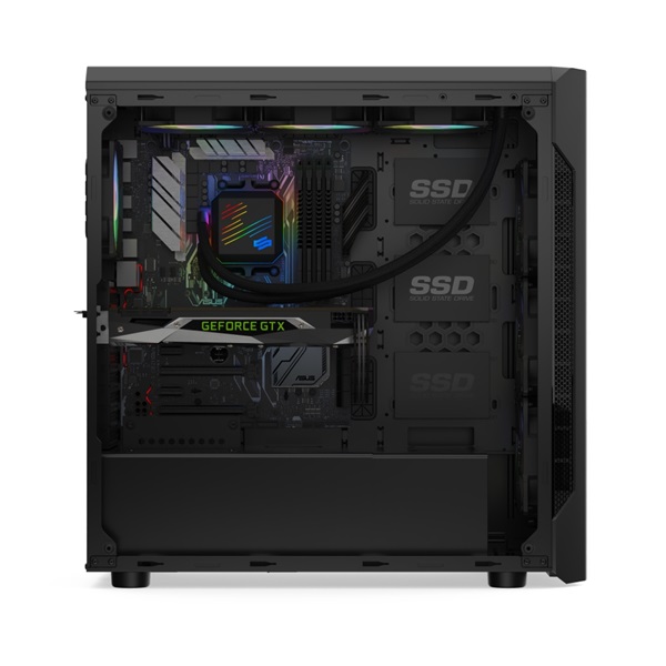 SilentiumPC Armis AR7X EVO TG ARGB Fekete (Táp nélküli) ablakos ATX ház