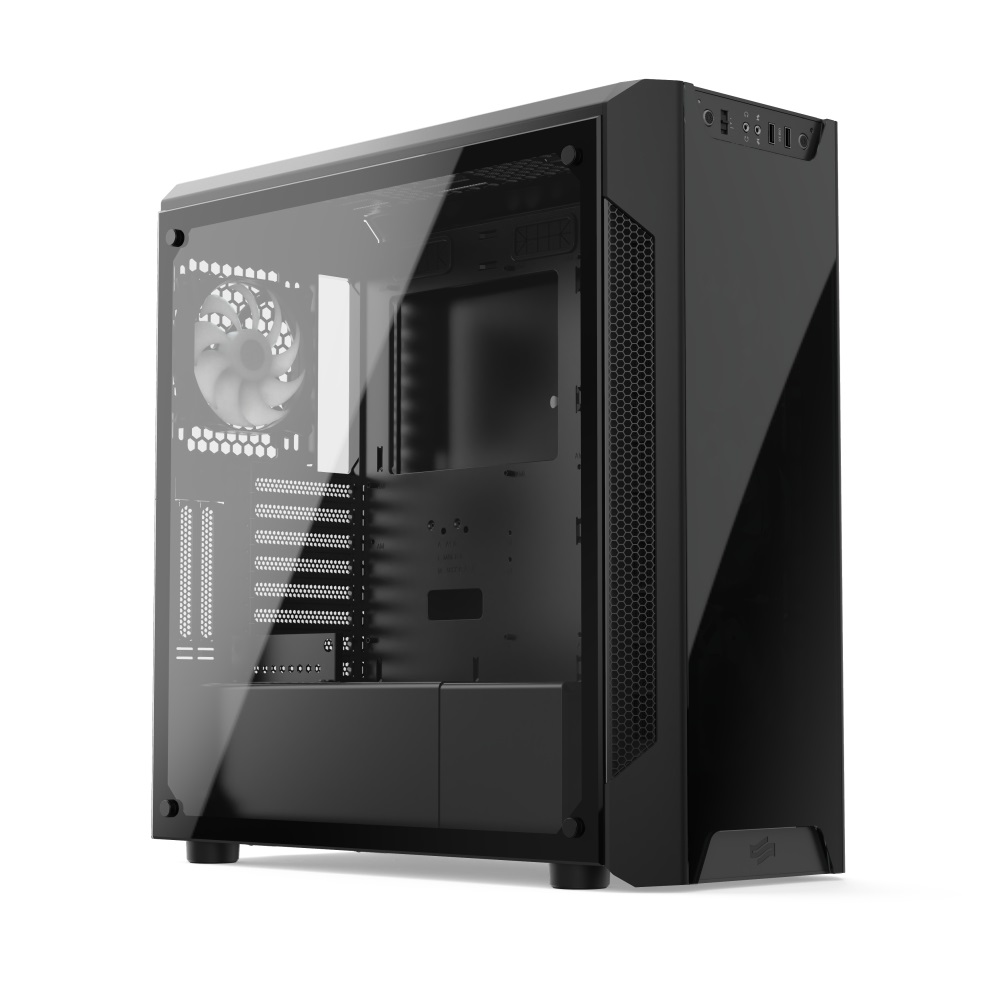 SilentiumPC Armis AR7X EVO TG ARGB Fekete (Táp nélküli) ablakos ATX ház