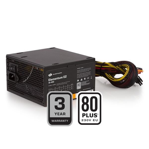 SilentiumPC Elementum E2 450W 80PLUS EU Bulk ATX tápegység