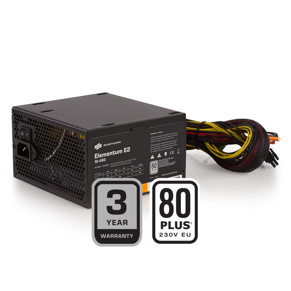 SilentiumPC Elementum E2 450W 80PLUS EU Bulk ATX tápegység