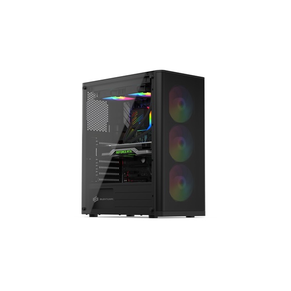 SilentiumPC Ventum VT2 EVO TG ARGB Fekete (Táp nélküli) ablakos ATX ház