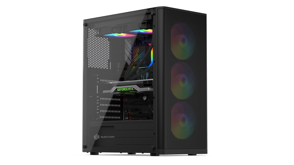 SilentiumPC Ventum VT2 EVO TG ARGB Fekete (Táp nélküli) ablakos ATX ház