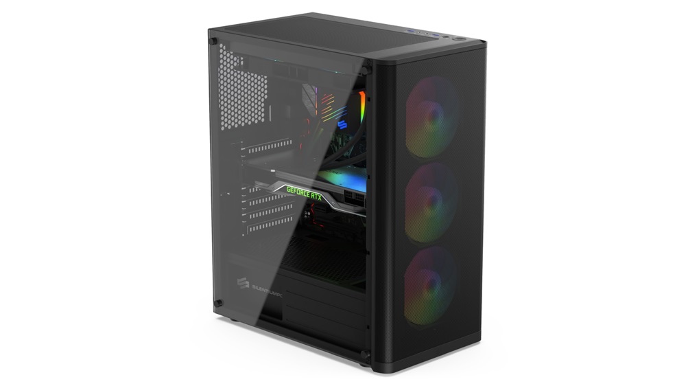 SilentiumPC Ventum VT2 EVO TG ARGB Fekete (Táp nélküli) ablakos ATX ház