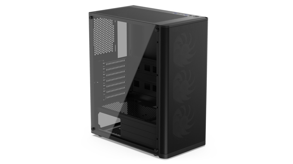 SilentiumPC Ventum VT2 EVO TG ARGB Fekete (Táp nélküli) ablakos ATX ház