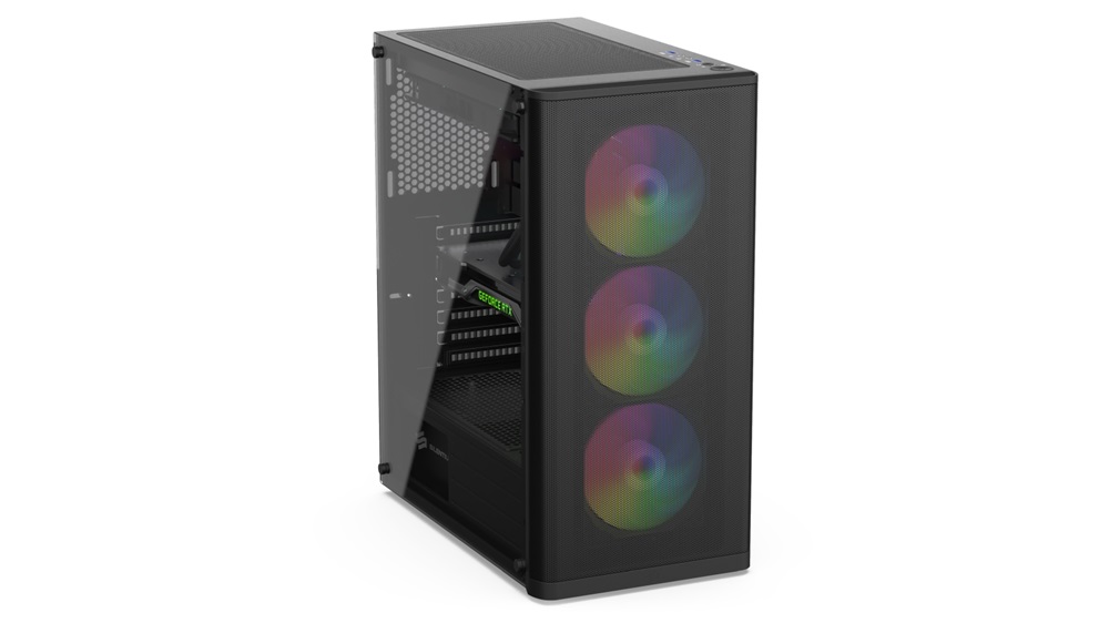 SilentiumPC Ventum VT2 EVO TG ARGB Fekete (Táp nélküli) ablakos ATX ház