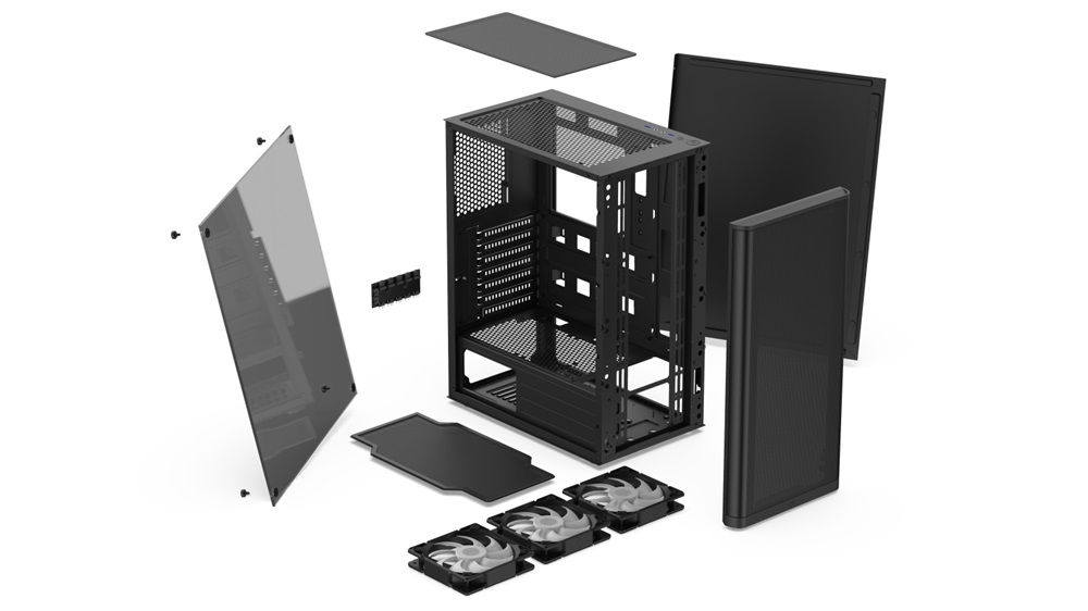 SilentiumPC Ventum VT2 EVO TG ARGB Fekete (Táp nélküli) ablakos ATX ház
