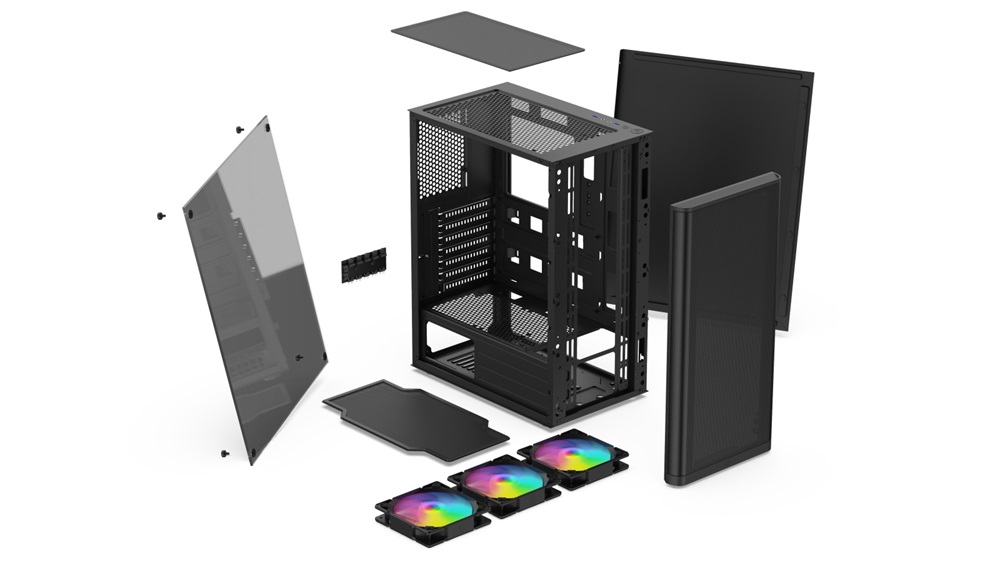 SilentiumPC Ventum VT2 EVO TG ARGB Fekete (Táp nélküli) ablakos ATX ház