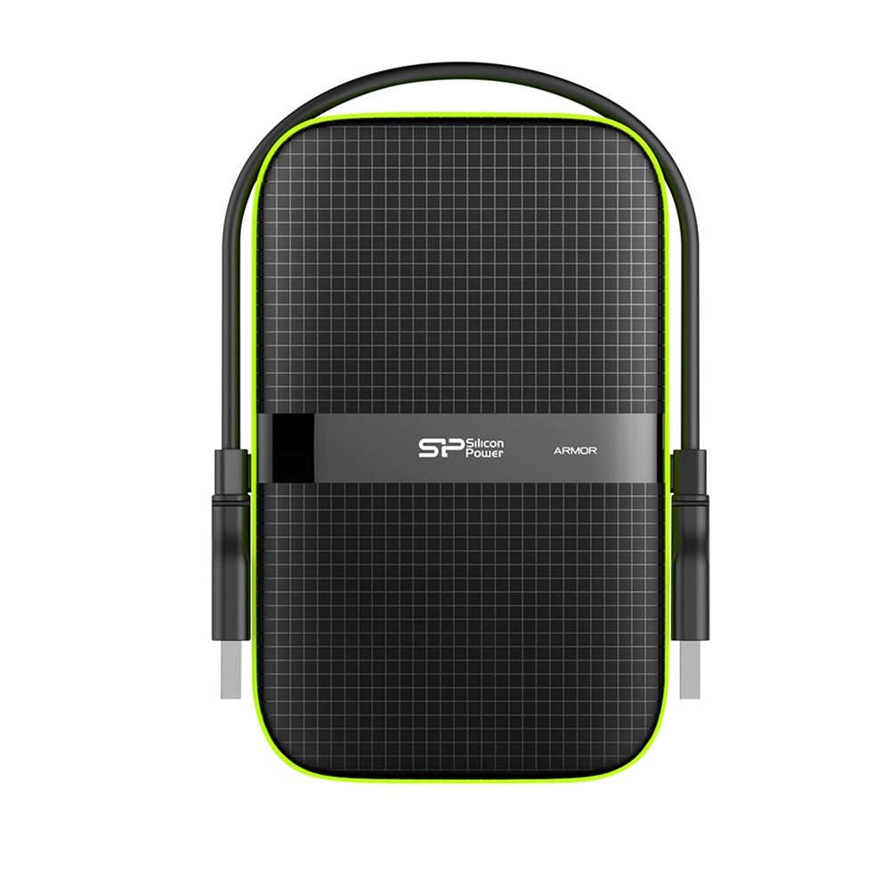Silicon Power 4TB USB 3.2 Gen1 2,5" Armor A60 (SP040TBPHDA60S3K) fekete-zöld külső winchester