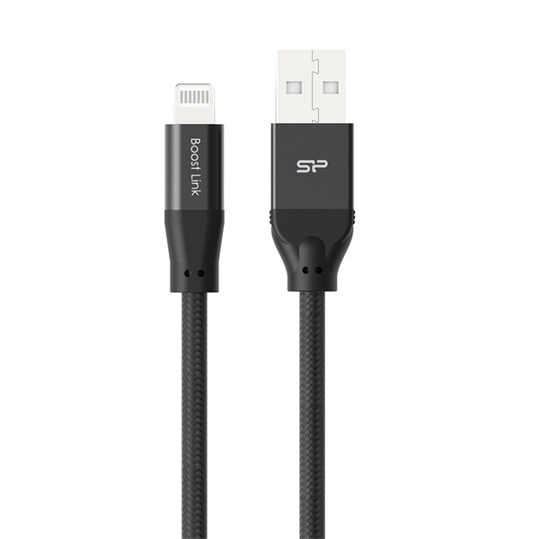 Silicon Power SP1M0ASYLK35AL1K 1m 2,4A USB A/Lightning fekete adat- és töltőkábel