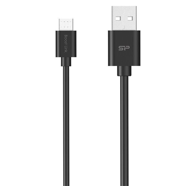 Silicon Power SP1M0ASYLK10AB1K 1m QC 3.0/QC 2.0 USB A/Micro-B fekete adat- és töltőkábel