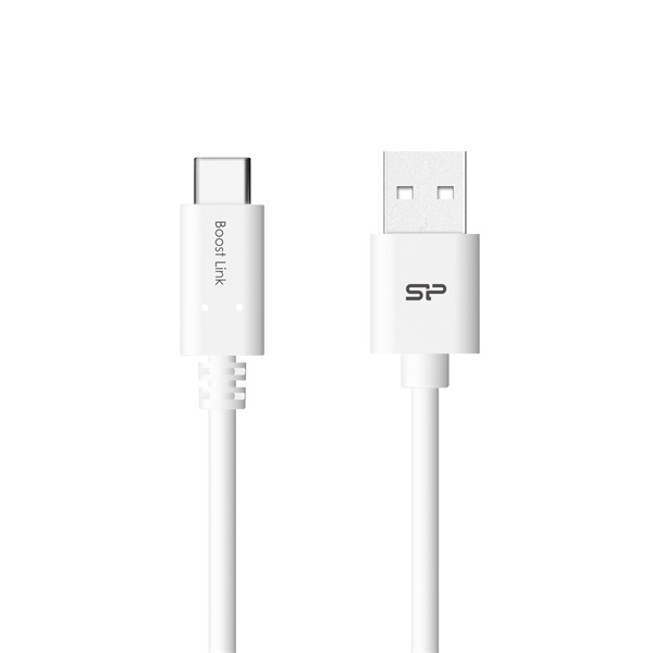 Silicon Power SP1M0ASYLK10AC1W 1m 2,4A USB A/USB C fehér adat- és töltőkábel