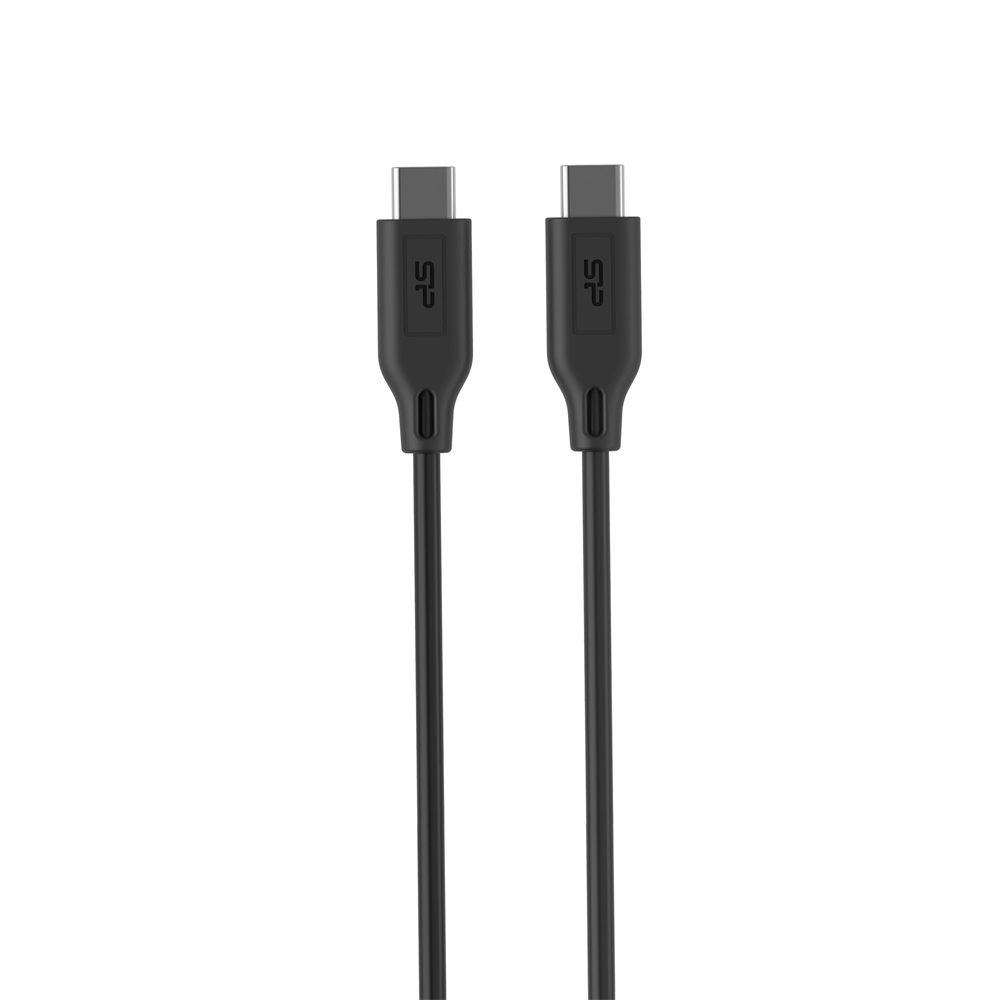 Silicon Power SP2M0ASYLK15CC1K 2m USB C fekete adat- és töltőkábel