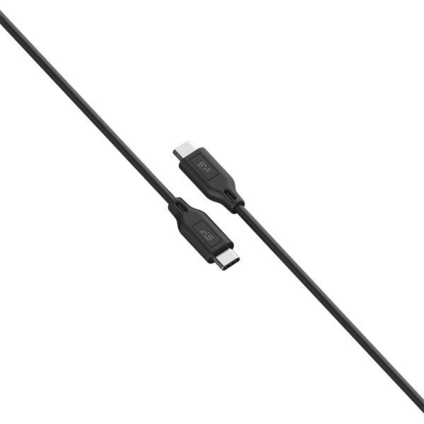 Silicon Power SP2M0ASYLK15CC1K 2m USB C fekete adat- és töltőkábel
