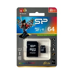 Silicon Power 64GB SD micro Elite (SDXC Class 10 UHS-I U1) memóriakártya adapterrel