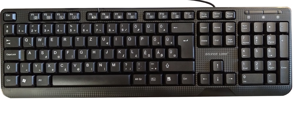 Silverline MM-KB818 HUN USB fekete multimédiás billentyűzet