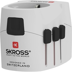Skross PROLIGHTUSB-A-C USB/Type-C töltő bemenettel földelt világutazó adapter