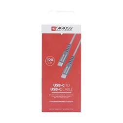 Skross USBC-TO-USBC-120-STEEL 1,2m Type-C/Type-C adat- és töltőkábel