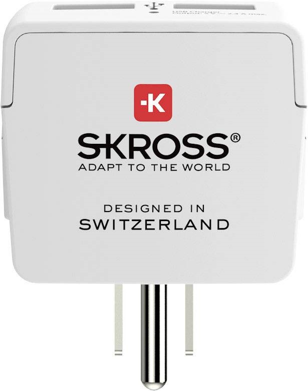 SKROSS csatlakozó átalakító az Egyesült Államokba, beépített USB töltővel