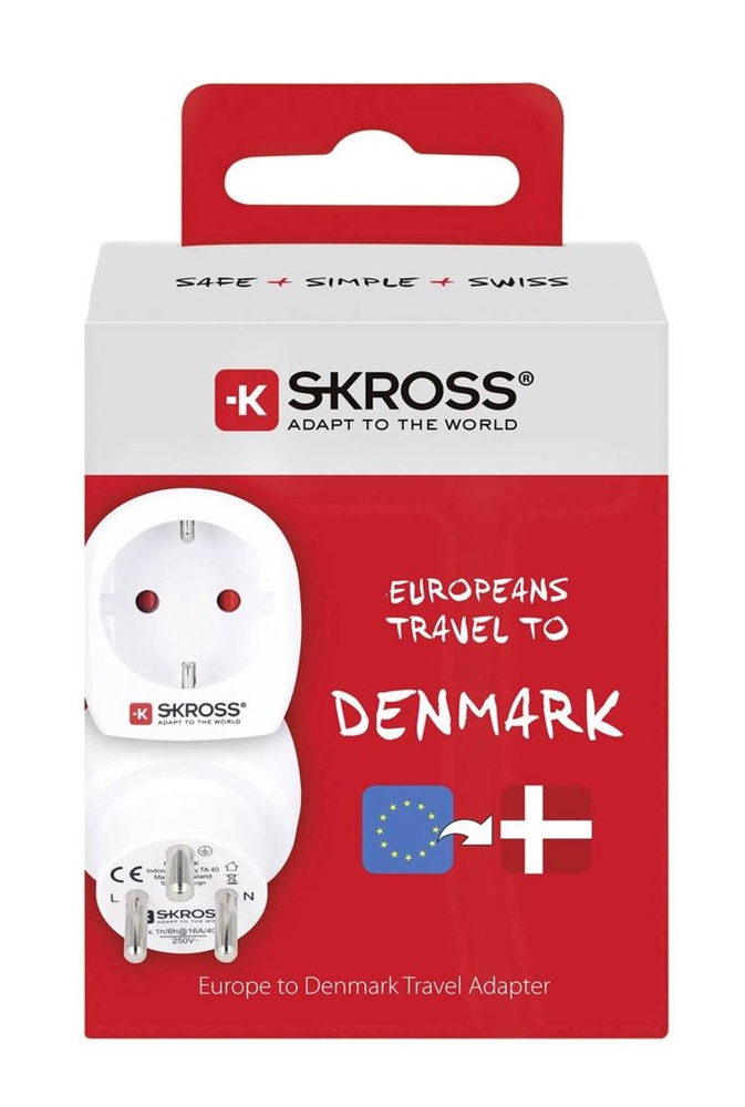 SKROSS csatlakozó átalakító Dániába utazóknak