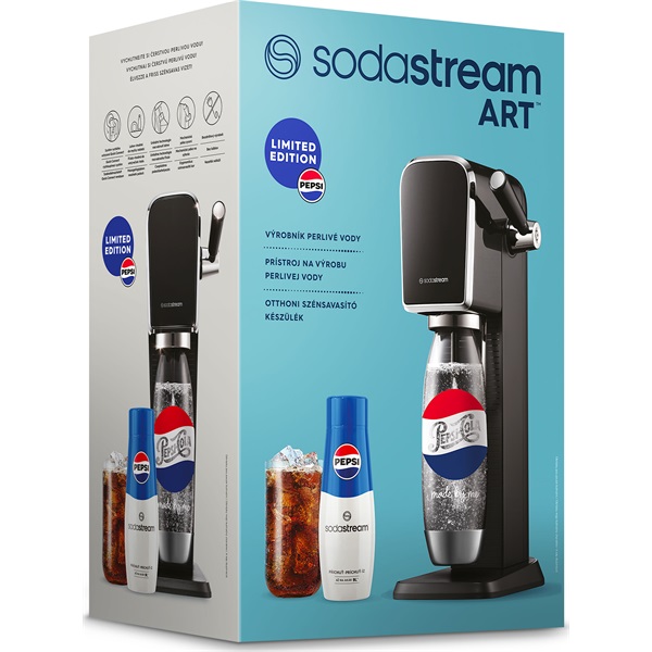 Sodastream SM  Art Black Pepsi megapack szódagép+patron+szénsavasító palack+Pepsi italkoncentrátum