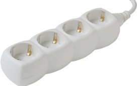 Somogyi NV 4/WH 4 aljzat 1,5méter 3x1mm2 fehér védőérintkezős elosztó