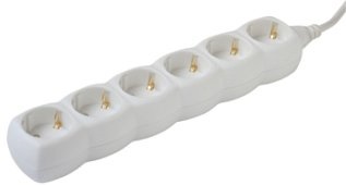 Somogyi NV 06/WH 6aljzat 1.5méter 3x1mm2 fehér védőérintkezős elosztó