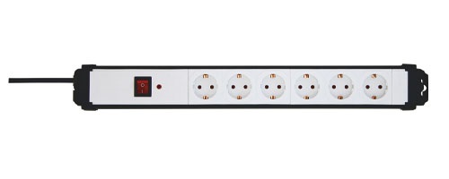 Somogyi NVP 06K/WH 6aljzat 2méter 3x1,5mm2 túlfeszültség védett elosztó