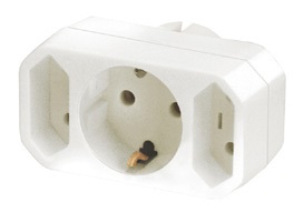 Somogyi NV 13/WH 230V 16A 2euro + 1 földelt IP20 fehér elosztó