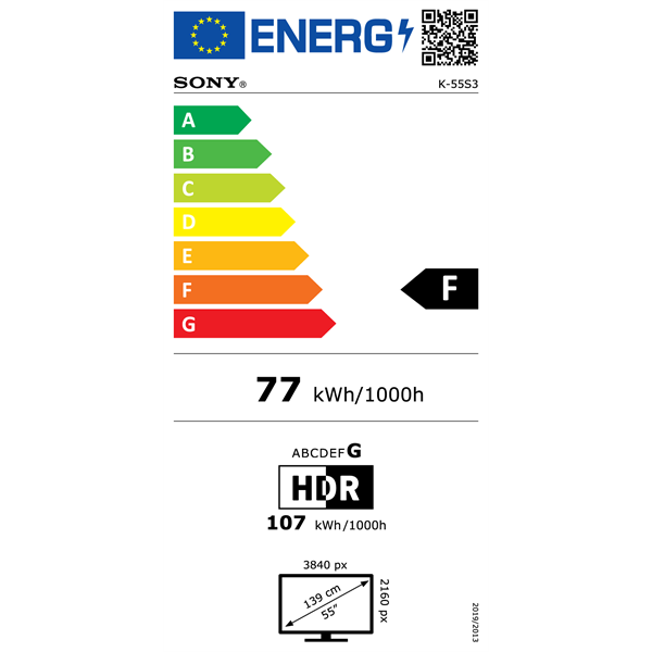 Sony 55" Bravia 3 K55S35B 4K UHD Smart LED TV (Újracsomagolt)