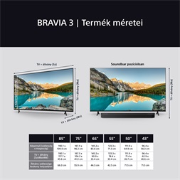 Sony 55" Bravia 3 K55S35B 4K UHD Smart LED TV (Újracsomagolt)