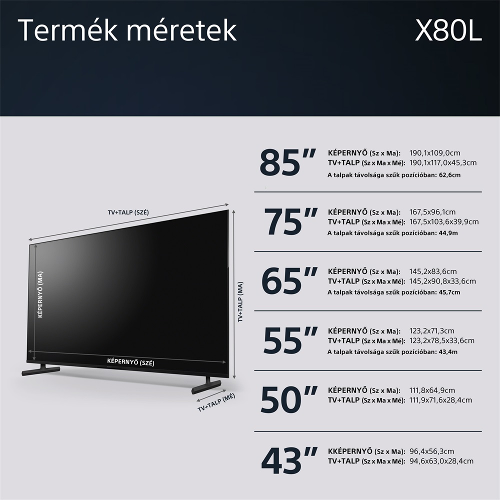 Sony 55" KD55X80LAEP 4K UHD Smart LED TV (Újracsomagolt)